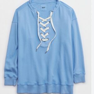 Aerie Lace Up Oversized Sweatshirt /‎ XS